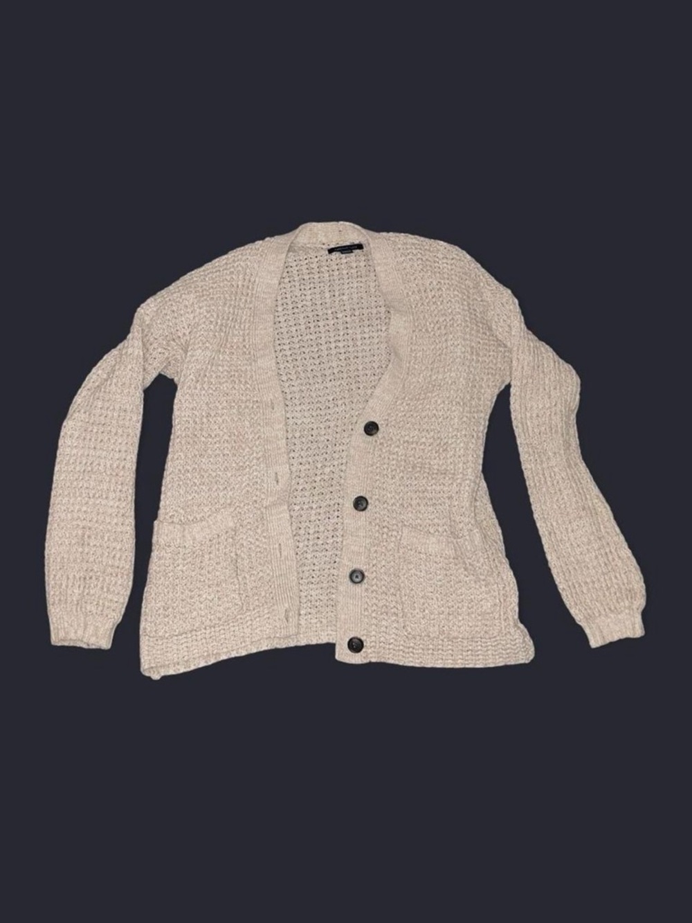 American Eagle Outfitters Cream Speckled Open Weave Cardigan